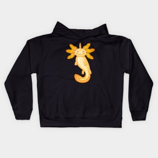 Golden Unicorn Axolotl Kids Hoodie